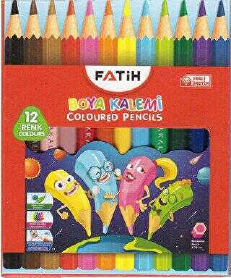 FATİH KURUBOYA KALEMİ 12 RENK YARIM BOY